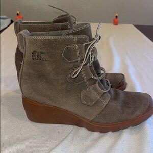 SOREL Toronto Oiled Suede Waterproof Lace up Wedge Ankle Boots